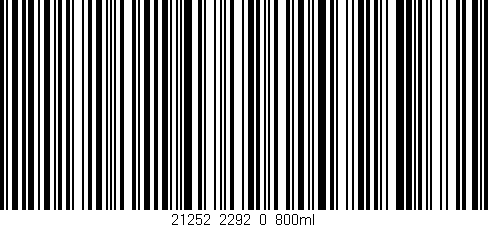Código de barras (EAN, GTIN, SKU, ISBN): '21252_2292_0_800ml'