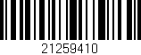 Código de barras (EAN, GTIN, SKU, ISBN): '21259410'