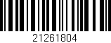 Código de barras (EAN, GTIN, SKU, ISBN): '21261804'