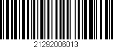 Código de barras (EAN, GTIN, SKU, ISBN): '21292006013'
