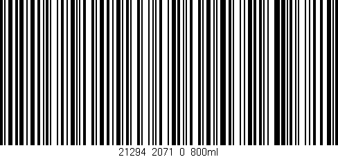 Código de barras (EAN, GTIN, SKU, ISBN): '21294_2071_0_800ml'