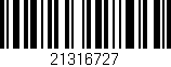Código de barras (EAN, GTIN, SKU, ISBN): '21316727'