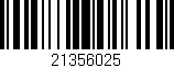 Código de barras (EAN, GTIN, SKU, ISBN): '21356025'