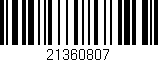Código de barras (EAN, GTIN, SKU, ISBN): '21360807'