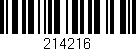 Código de barras (EAN, GTIN, SKU, ISBN): '214216'