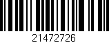 Código de barras (EAN, GTIN, SKU, ISBN): '21472726'