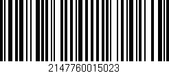 Código de barras (EAN, GTIN, SKU, ISBN): '2147760015023'