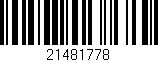 Código de barras (EAN, GTIN, SKU, ISBN): '21481778'