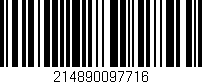 Código de barras (EAN, GTIN, SKU, ISBN): '214890097716'