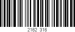Código de barras (EAN, GTIN, SKU, ISBN): '2162/316'