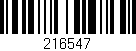 Código de barras (EAN, GTIN, SKU, ISBN): '216547'