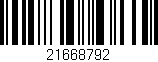 Código de barras (EAN, GTIN, SKU, ISBN): '21668792'