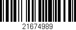 Código de barras (EAN, GTIN, SKU, ISBN): '21674989'