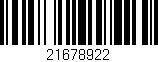 Código de barras (EAN, GTIN, SKU, ISBN): '21678922'