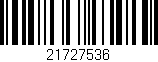 Código de barras (EAN, GTIN, SKU, ISBN): '21727536'