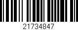 Código de barras (EAN, GTIN, SKU, ISBN): '21734847'