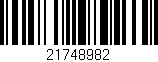 Código de barras (EAN, GTIN, SKU, ISBN): '21748982'