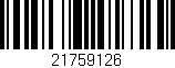 Código de barras (EAN, GTIN, SKU, ISBN): '21759126'