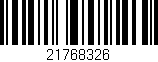 Código de barras (EAN, GTIN, SKU, ISBN): '21768326'