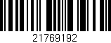 Código de barras (EAN, GTIN, SKU, ISBN): '21769192'