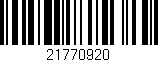 Código de barras (EAN, GTIN, SKU, ISBN): '21770920'