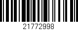 Código de barras (EAN, GTIN, SKU, ISBN): '21772998'