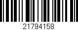 Código de barras (EAN, GTIN, SKU, ISBN): '21794158'