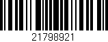 Código de barras (EAN, GTIN, SKU, ISBN): '21798921'