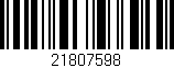 Código de barras (EAN, GTIN, SKU, ISBN): '21807598'