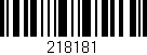 Código de barras (EAN, GTIN, SKU, ISBN): '218181'
