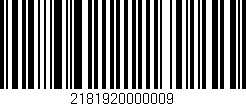Código de barras (EAN, GTIN, SKU, ISBN): '2181920000009'