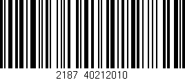 Código de barras (EAN, GTIN, SKU, ISBN): '2187/40212010'
