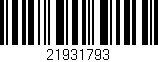 Código de barras (EAN, GTIN, SKU, ISBN): '21931793'