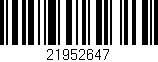 Código de barras (EAN, GTIN, SKU, ISBN): '21952647'