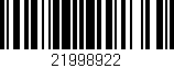 Código de barras (EAN, GTIN, SKU, ISBN): '21998922'