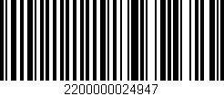Código de barras (EAN, GTIN, SKU, ISBN): '2200000024947'
