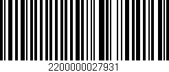 Código de barras (EAN, GTIN, SKU, ISBN): '2200000027931'