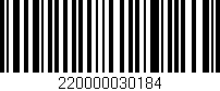 Código de barras (EAN, GTIN, SKU, ISBN): '220000030184'