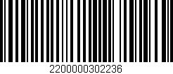 Código de barras (EAN, GTIN, SKU, ISBN): '2200000302236'