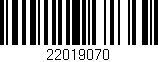 Código de barras (EAN, GTIN, SKU, ISBN): '22019070'