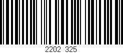 Código de barras (EAN, GTIN, SKU, ISBN): '2202/325'