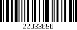 Código de barras (EAN, GTIN, SKU, ISBN): '22033696'
