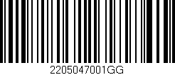 Código de barras (EAN, GTIN, SKU, ISBN): '2205047001GG'