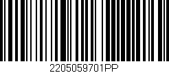 Código de barras (EAN, GTIN, SKU, ISBN): '2205059701PP'
