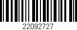 Código de barras (EAN, GTIN, SKU, ISBN): '22092727'