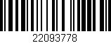 Código de barras (EAN, GTIN, SKU, ISBN): '22093778'