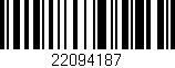 Código de barras (EAN, GTIN, SKU, ISBN): '22094187'