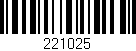 Código de barras (EAN, GTIN, SKU, ISBN): '221025'