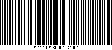 Código de barras (EAN, GTIN, SKU, ISBN): '22121122600017G001'