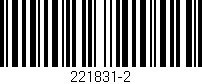 Código de barras (EAN, GTIN, SKU, ISBN): '221831-2'